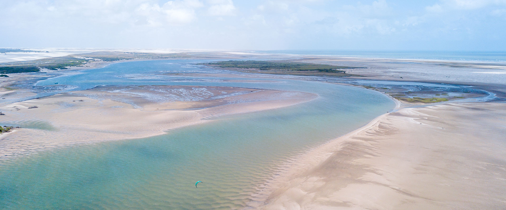 A view of the water on the sand dunes in Atins