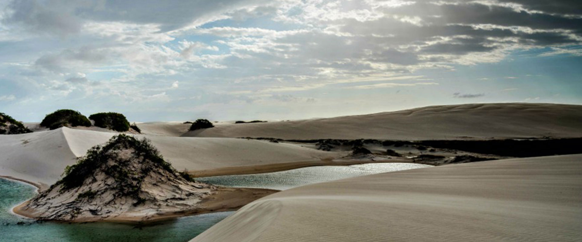 A view of the lagoons among the sand dunes in Lençóis Maranhenses