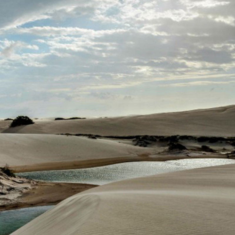 A view of the lagoons among the sand dunes in Lençóis Maranhenses