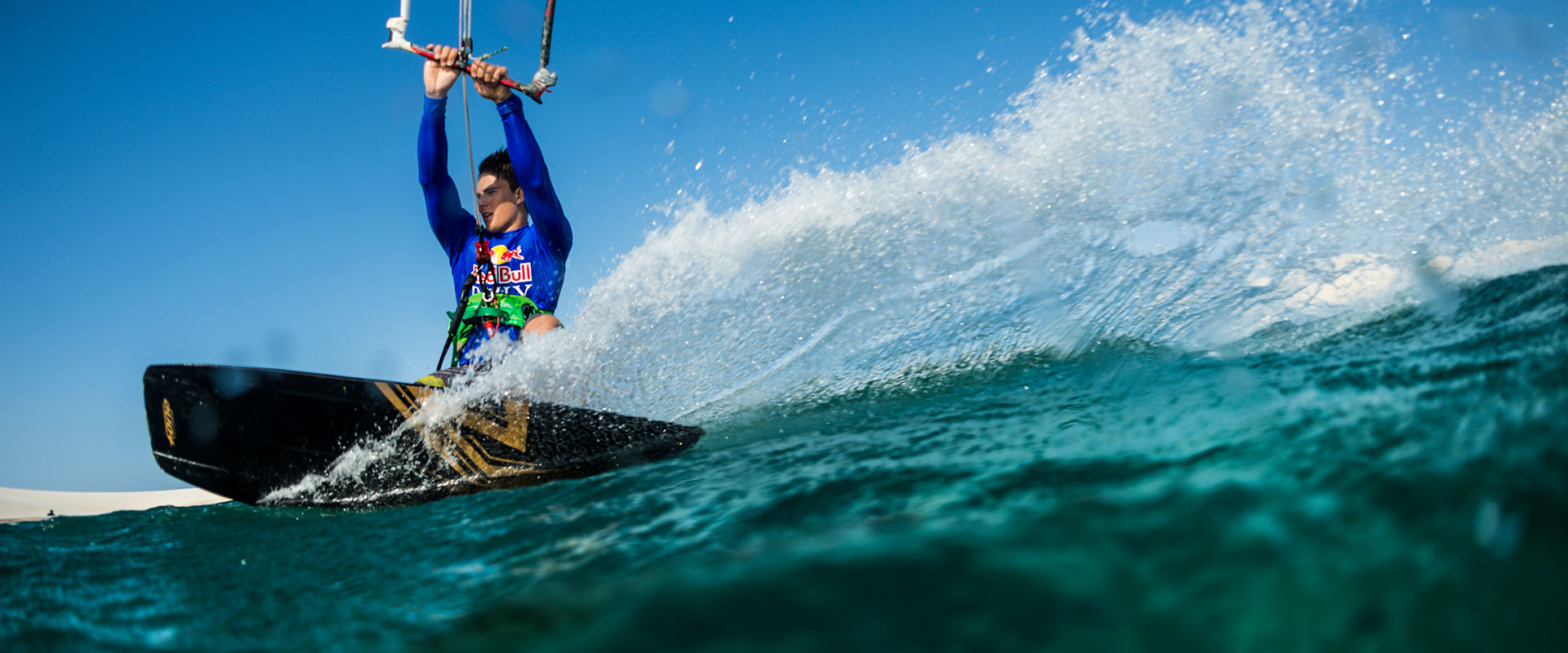 A man kite surfing in Atins