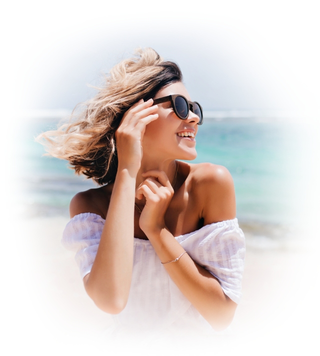 sunkissed girl posing