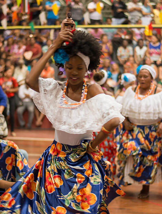 A lady traditional dancing at a carnival in Brazil