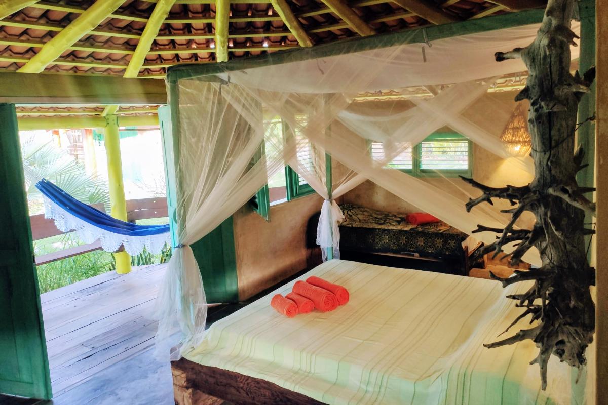 View from the bedroom of the Standard Chalet Triple at Convento Arcadia, Atins