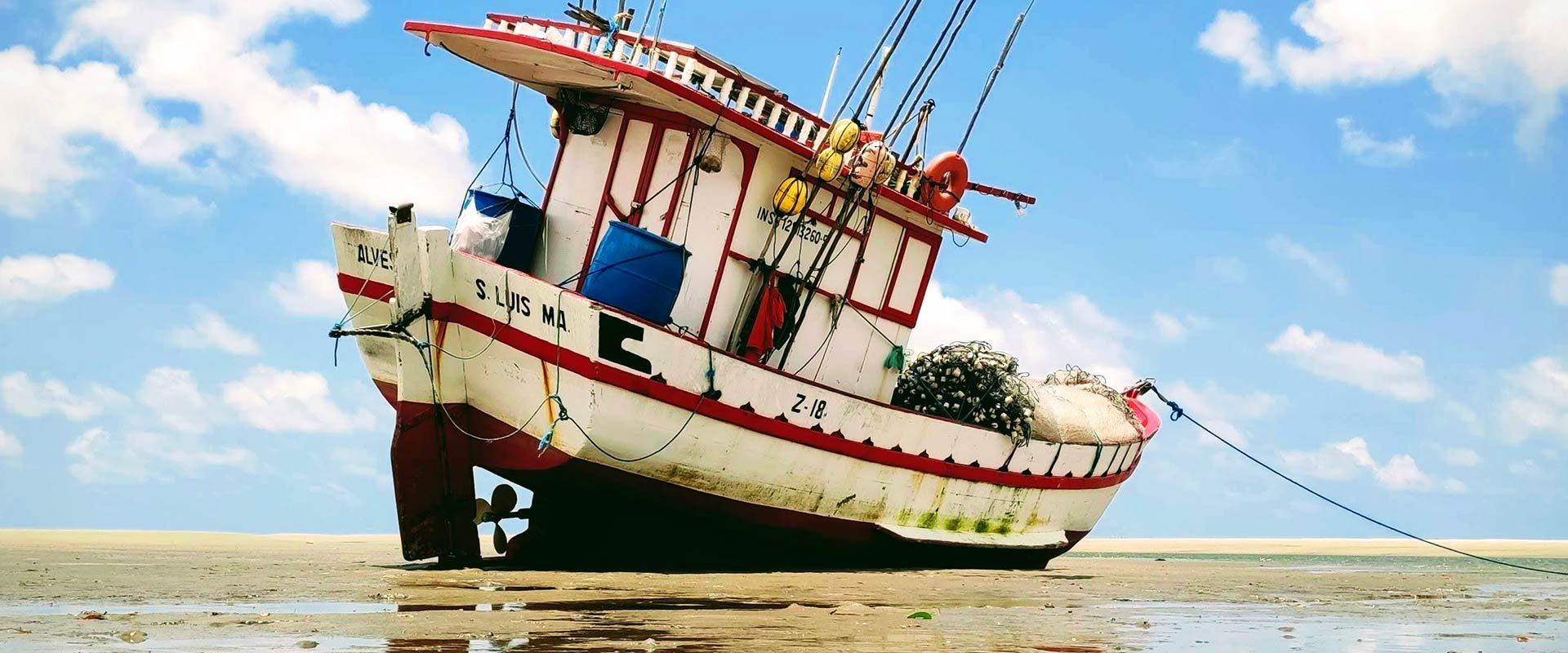 A fishing boat docked in Atins