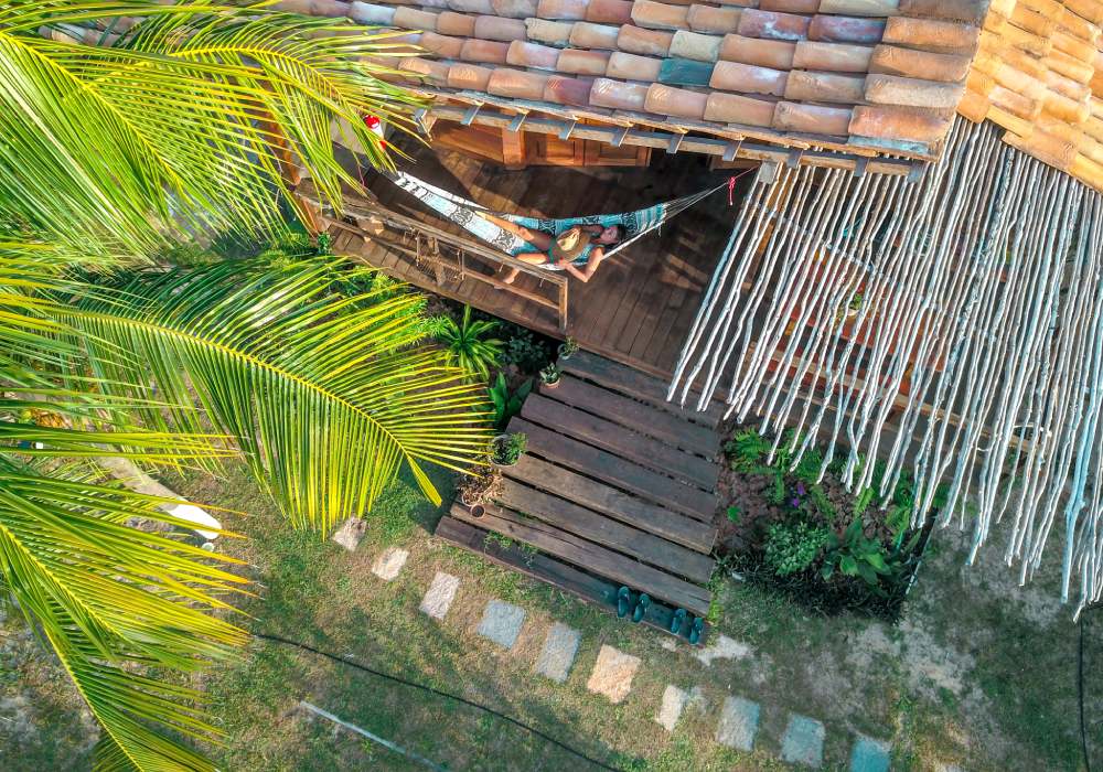 resting at beach house