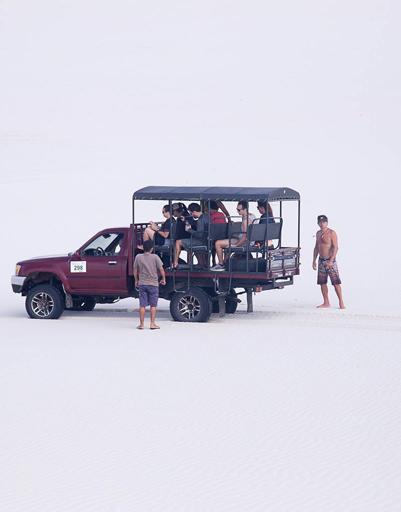A group of people getting ready for a tour on 4x4