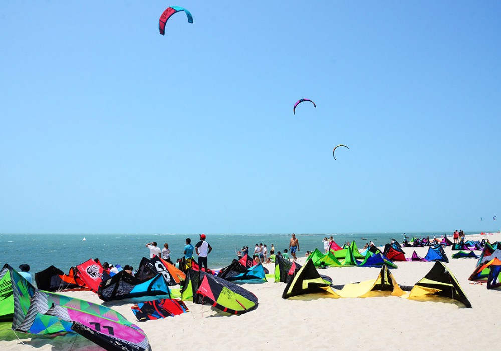 kite surfing season at the beach