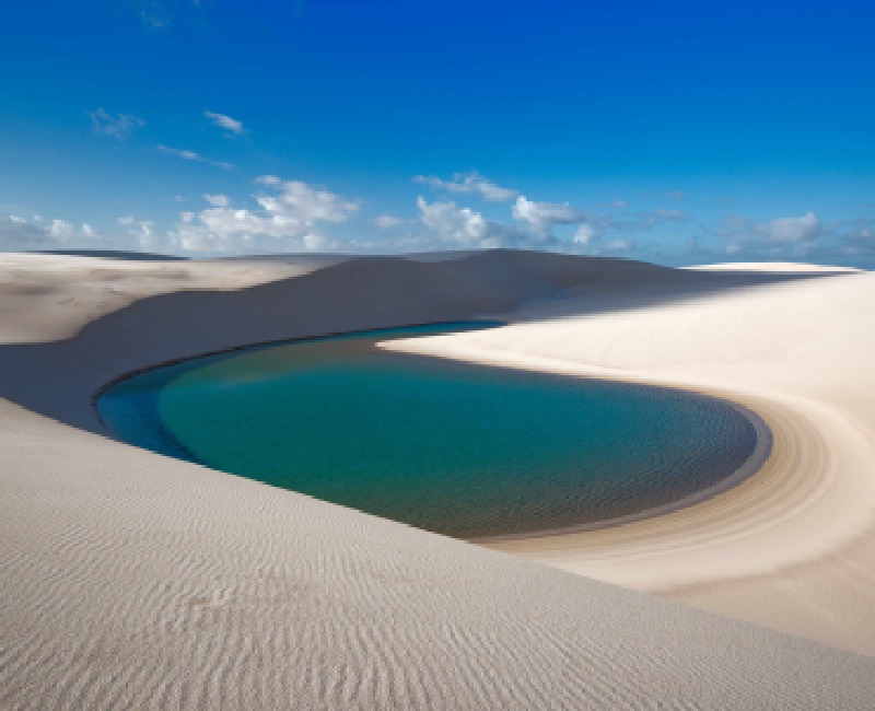white desert with blue waters