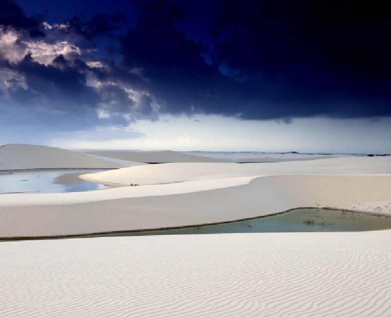white desert in the night