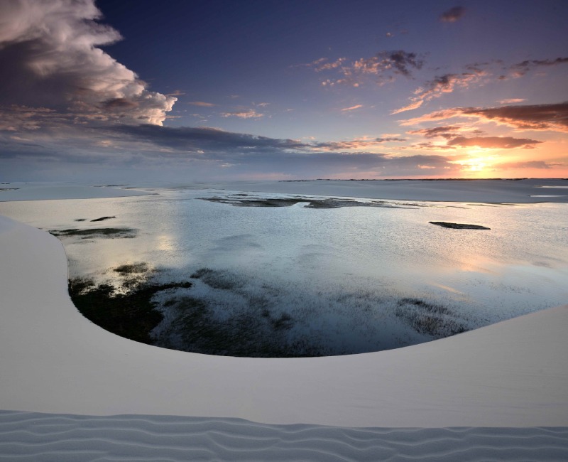 blue waters with spectacular sunset