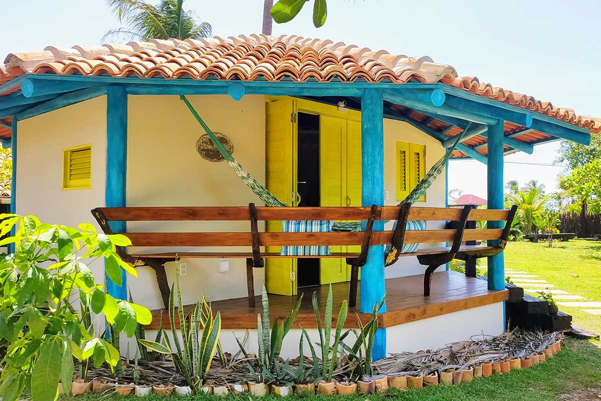 Exterior View of the Standard Chalet Double Room at Convento, Atins.