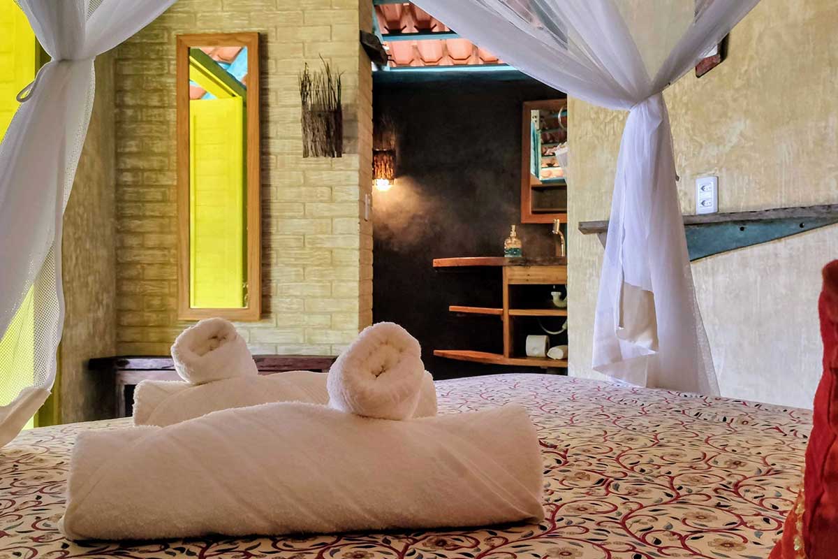 Bedroom of the Standard Chalet Double Room at Convento, Atins.